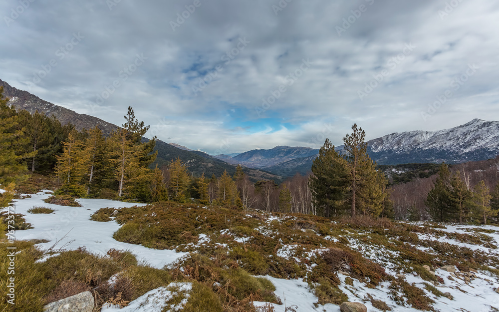 View east from Col de Vergio in Corsica