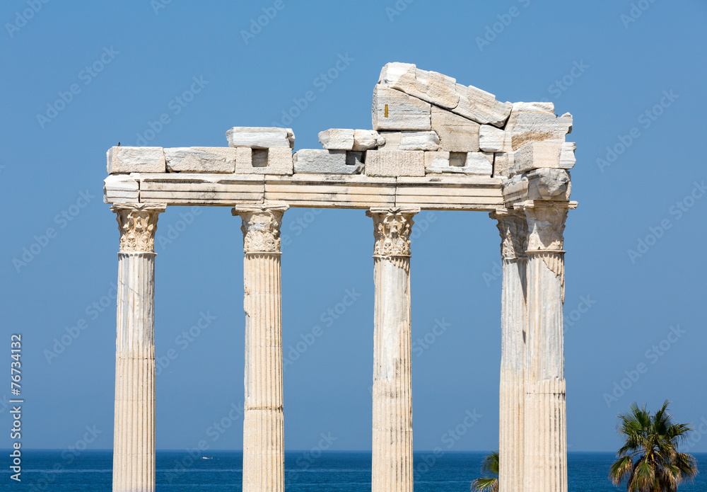 Temple of Apollo. Ancient ruins in Side. Turkey