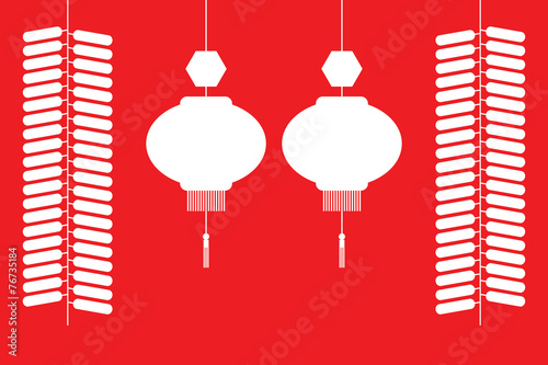 Chinese lanterns and firecrackers