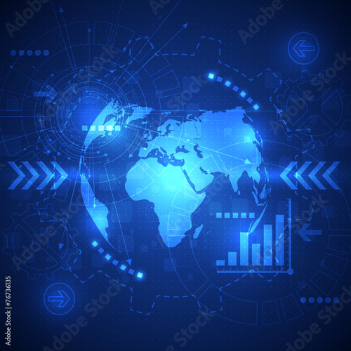 vector abstract global future technology, telecoms background