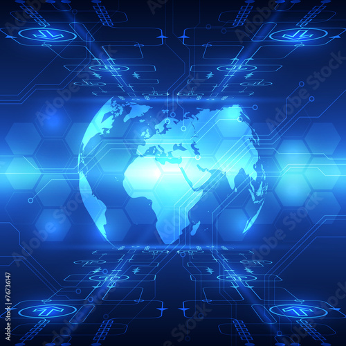 vector abstract global future technology, telecoms background