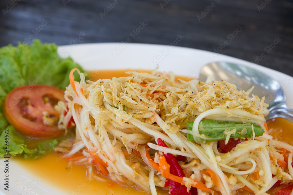 Papaya salad, Thai food (somtam)