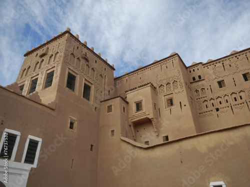 Ancient Arabic fortress (kashbah) from red clay photo