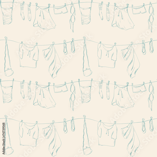 Seamless pattern with clothes.