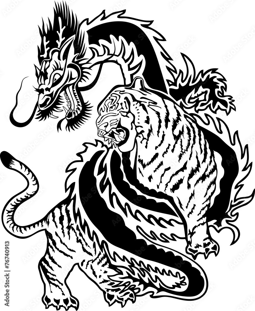 Тигр и дракон чб