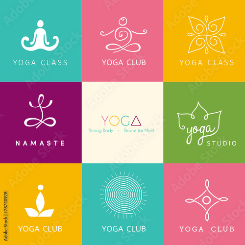 Set of logos for a yoga studio