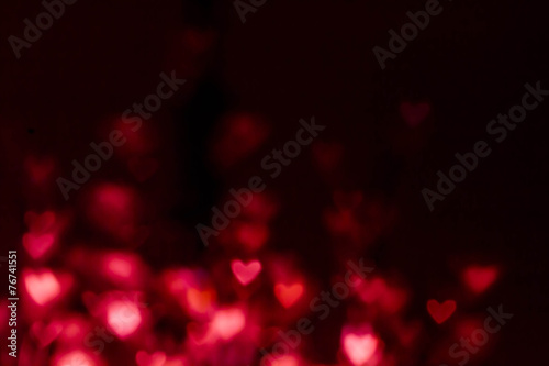 Abstract Valentine's day background with red hearts. Colorful So