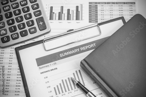 Showing business and financial report. Accounting