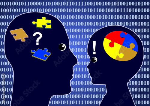 Boy of Generation Z supassing adult person