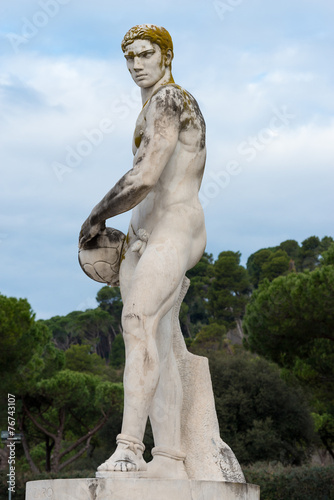 statue of ball player, Mennea stadium, Rome