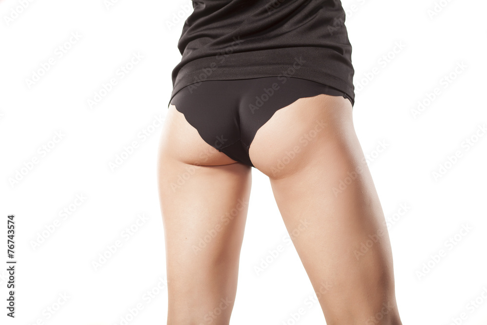 female buttocks in black panties