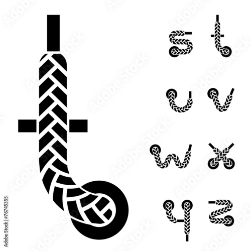 vector shoelace alphabet lower case letters part 3