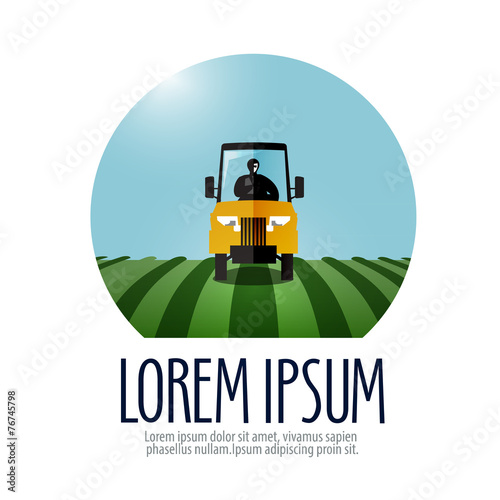 tractor vector logo design template. farm or harvest icon.