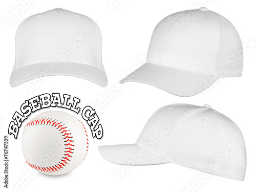 white baseball cap set photo