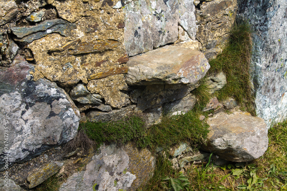 Naklejka premium Stile, style, cantilevered steps in dry stone wall