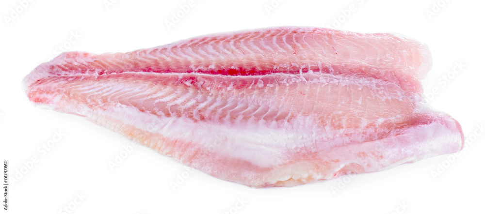 Pangasius fillet isolated on white Pangasius fillet isolated on white