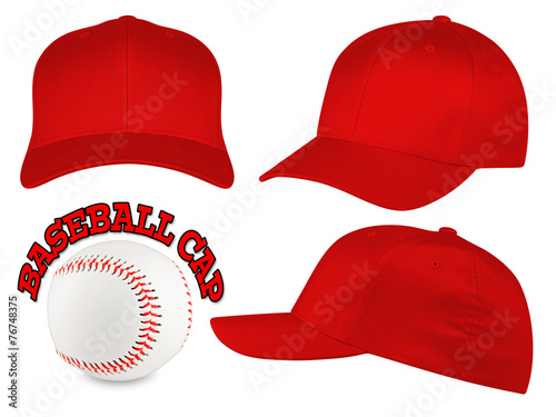 red baseball cap set photo