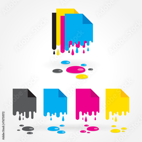 cmyk blank drops colored