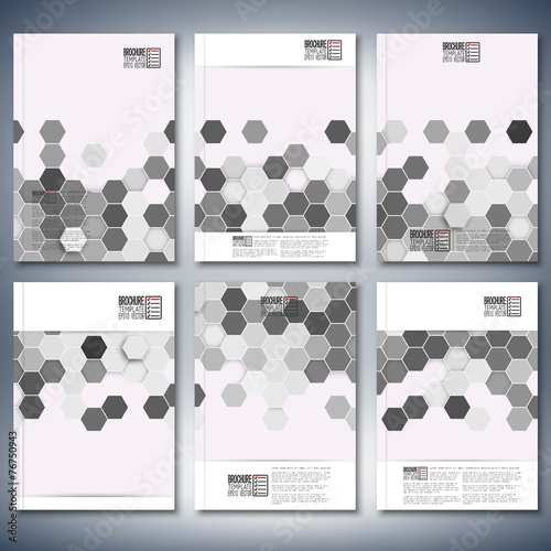 Geometric backgrounds, abstract hexagonal patterns. Brochure