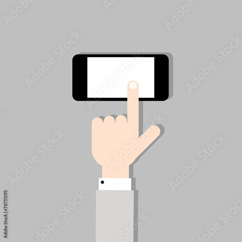 Hand with mobile phone