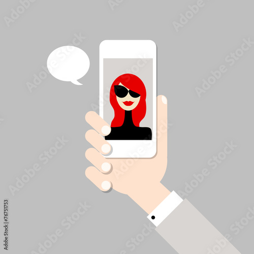 Hand with mobile phone