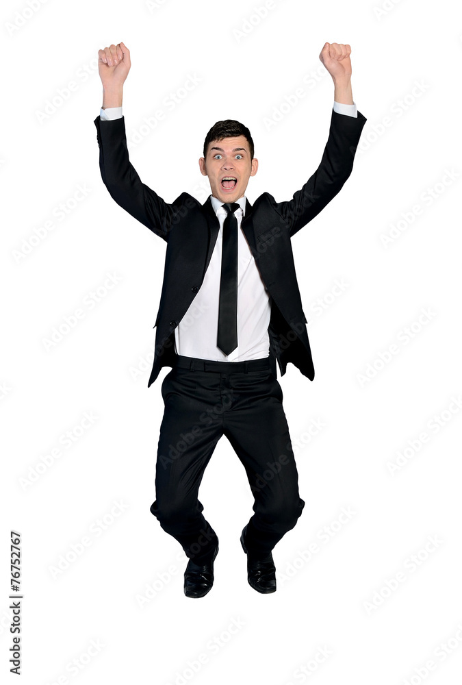Business man on imaginary rope Business man on imaginary rope