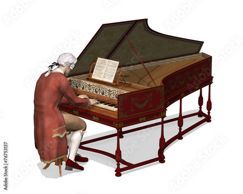 18th Century Man Playing Harpsichord