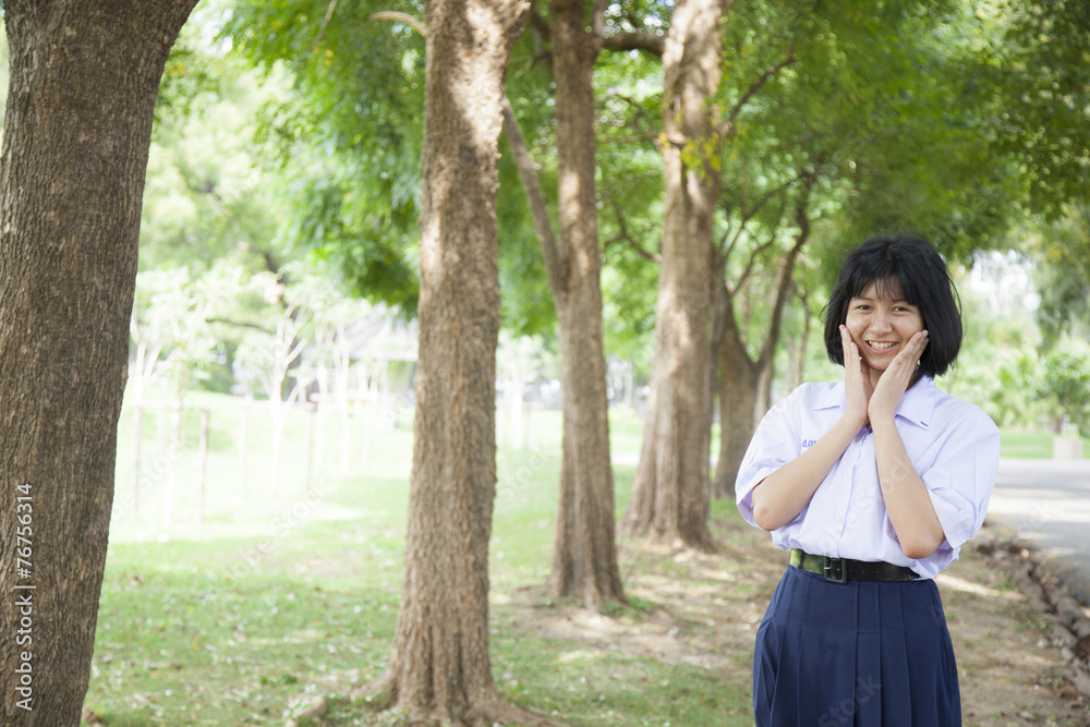 girl smile and relax