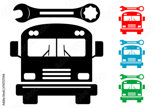 Pictograma reparacion de autobuses en varios colores