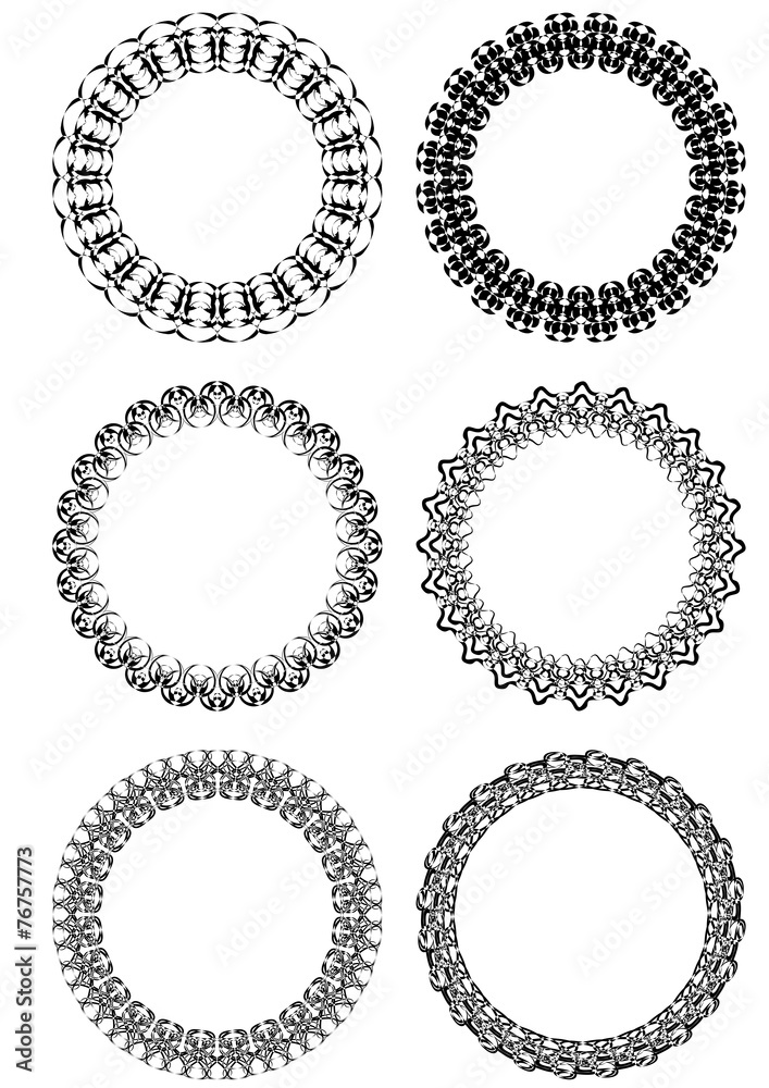 Set of blank lace frames in black and white Set of blank lace frames in black and white