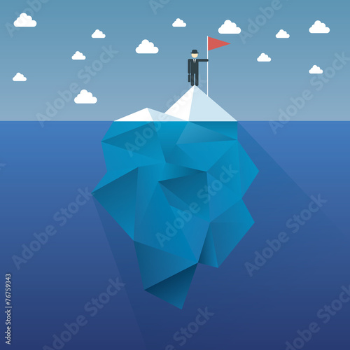 Polygon iceberg concept vector design with infographic menu