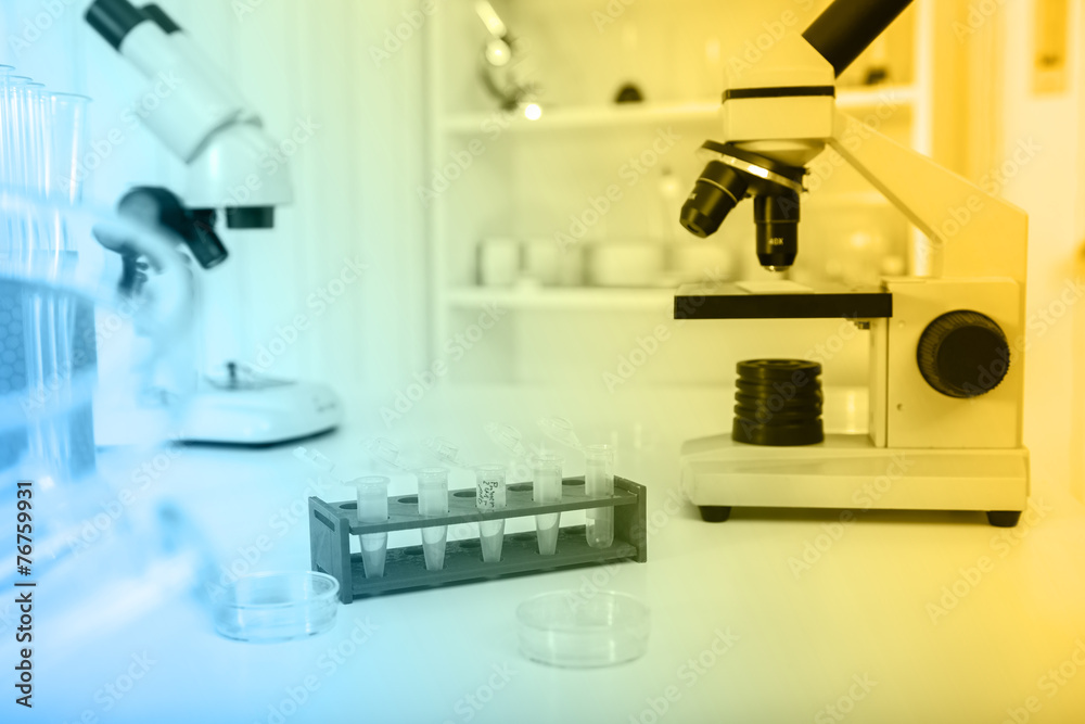 modern microscopes in a lab.