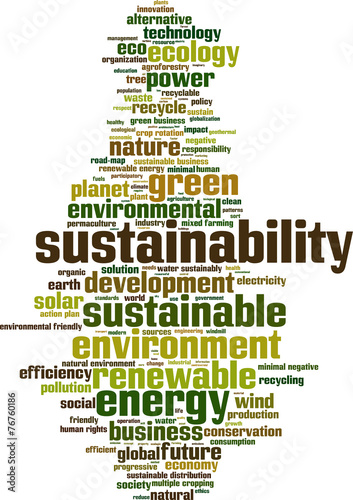Sustainability word cloud concept. Vector illustration