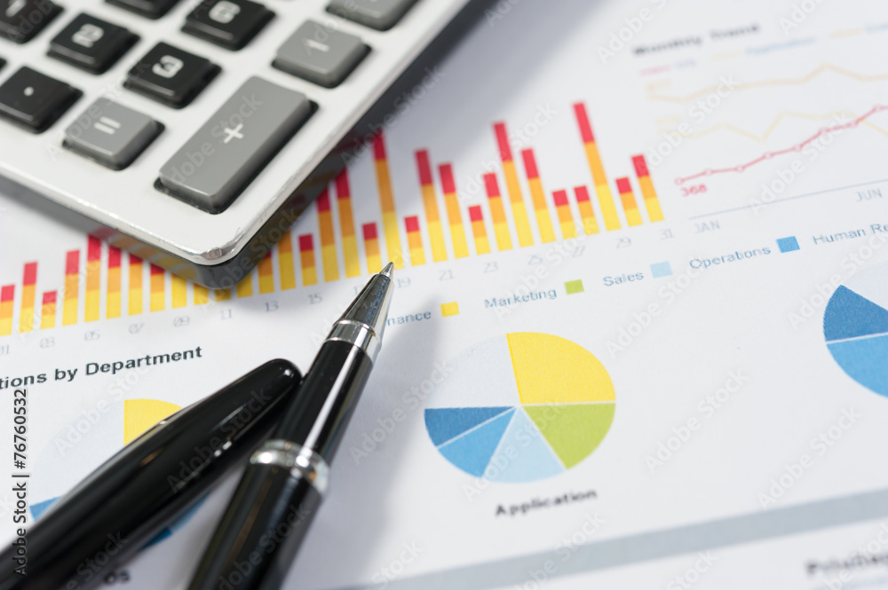 Pen and report paper, business conceptual Pen and report paper, business conceptual