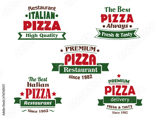 Italian pizza restaurant logo or banner designs