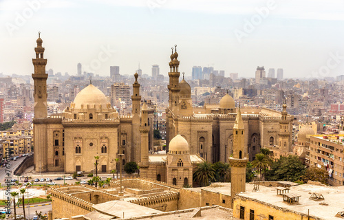 View of the Mosques of Sultan Hassan and Al-Rifai in Cairo - Egy #76761170
