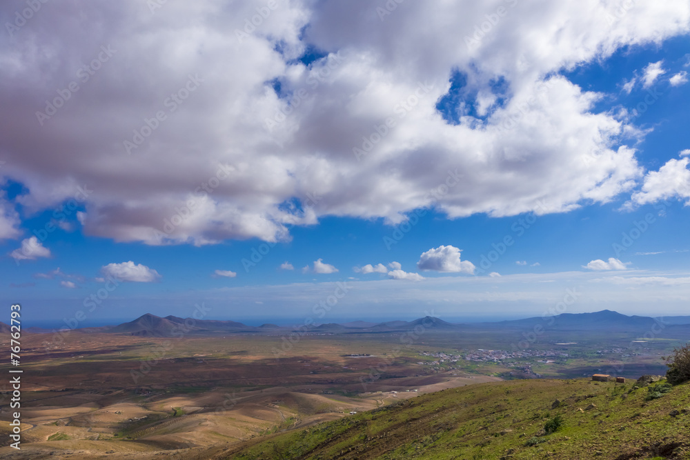 View across the mountains Fuerteventura Canary islands View across the mountains Fuerteventura Canary islands