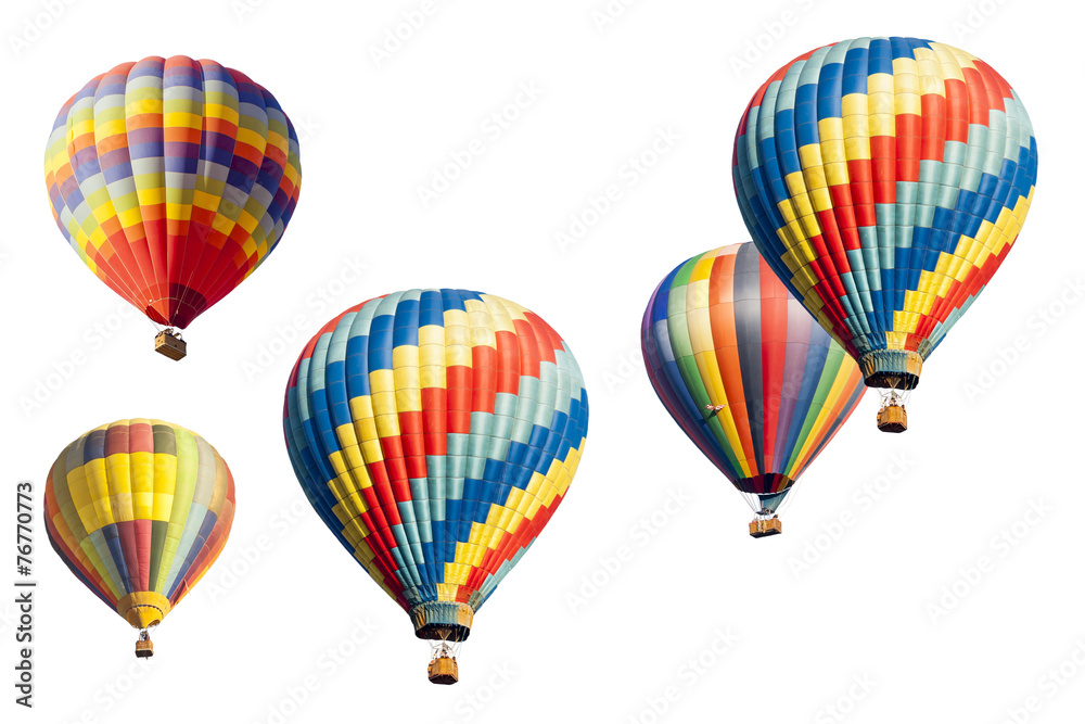 Obraz premium A Set of Hot Air Balloons on White