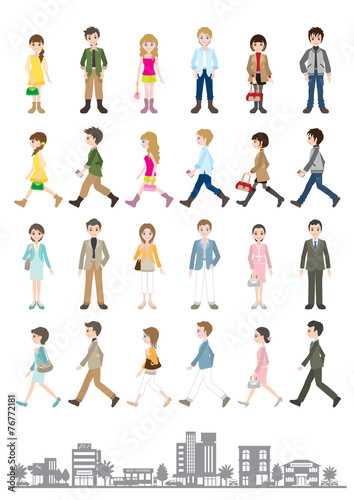 様々な人々のイラスト / 若者達