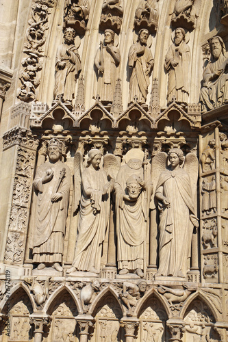Statues to the left of the Portal of the Virgin, Notre Dame cath