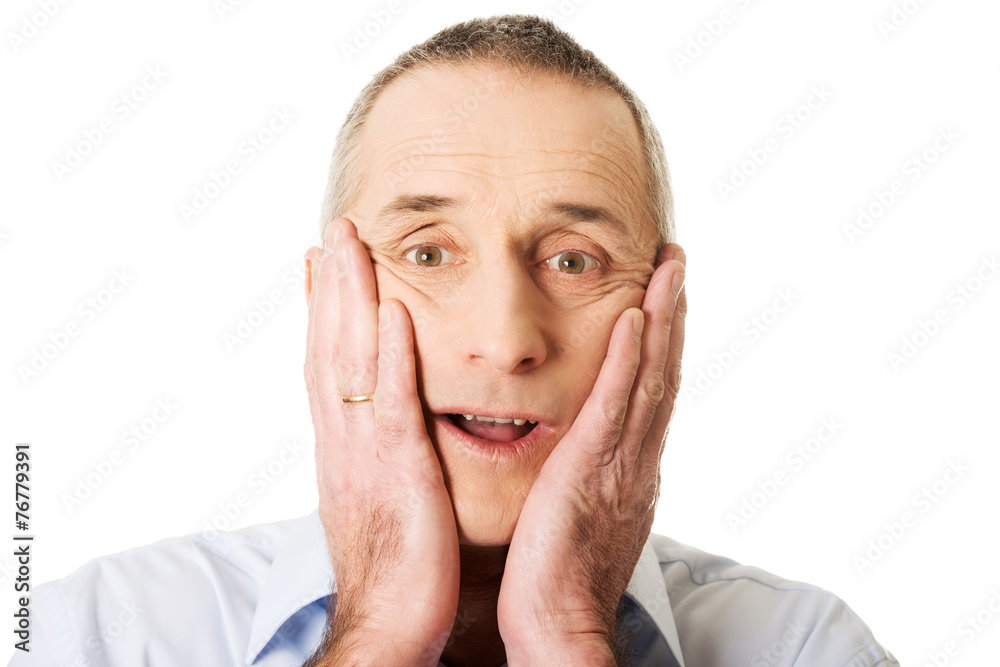 Portrait of shocked handsome man Portrait of shocked handsome man