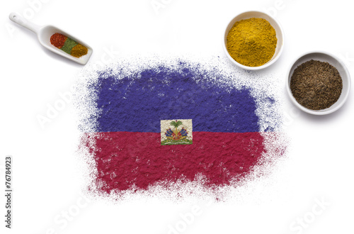Canvas Print Spices forming the flag of Haiti.(series)