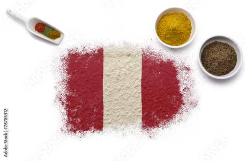 Spices forming the flag of Peru.(series)