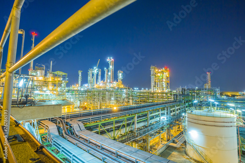 Beautiful twilight of refinery plant