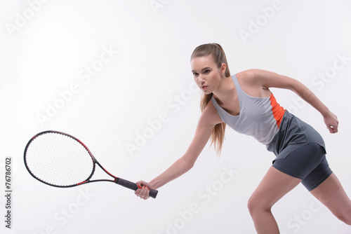 Tennis woman player with racket