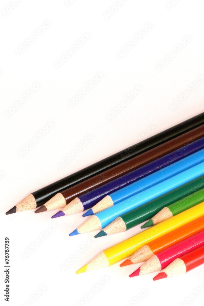 Coloring Pencils on White Background Coloring Pencils on White Background