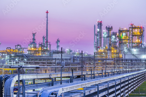 Twilight of industrial petroleum plant