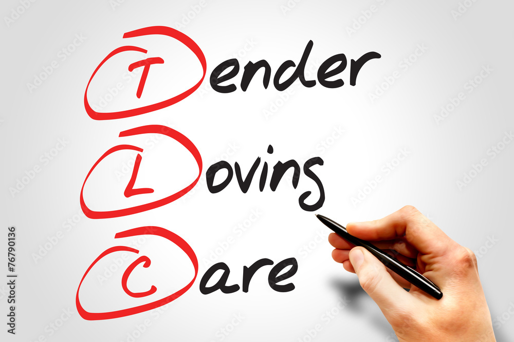 Tender Loving Care (TLC), business concept acronym Stock Photo 