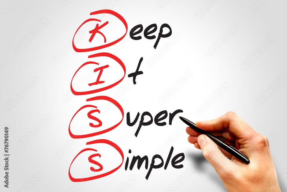 Keep it super simple kiss business concept acronym foto de stock