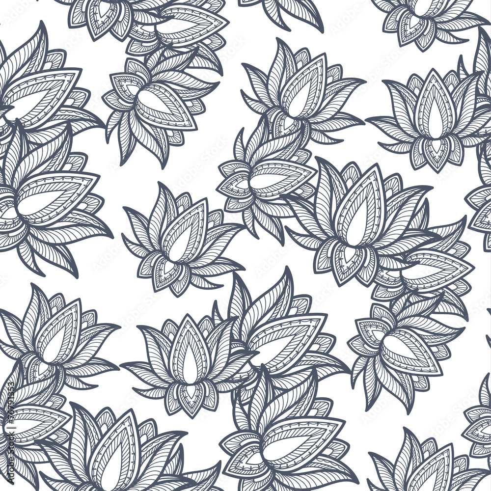 Seamless Pattern Lotus Seamless Pattern Lotus